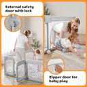 Baby Playpen,Extra Large Playpen for Babies and Toddlers, Sturdy Play Pen Play Yard with Safety Gate,79”x59”Baby Play Pen(Light Grey)