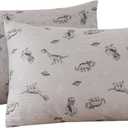 ECOCOTT 2 Pack Pillowcase Queen Size, Dinosaurs Space Pattern Pillow Cases Set, 100% Cotton Pillow Covers with Envelope Closure (Queen, 20"x30")