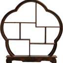 NWFashion Chinese Wooden Rosewood Display Stand Decoration 11" Curio Cabinets Shelf (Plum) (3)