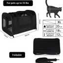 Cat Carrying Case - Pet Carrier Airline Approved, Protable and Breathable Pet Travel Carrier Removable Fleece Pad, Collapsible Cat Carrier Dog Carrier for Medium Cats Small Cats Dogs (X-Large, Black)
