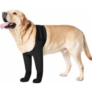 Dog Socks & Boots - Waterproof Anti-Licking Paw Protectors with Non-Slip Bottom, Post-Surgery Recovery Sleeves for Wound Protection (Black, 2XL)