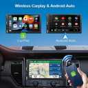 Wireless Double Din Car Stereo Works with Apple Carplay,7 Inch HD 1024 * 600 Touchscreen with Bluetooth 5.1,FM Car Radio,GPS Navigation,Backup Camera,Android Auto,Voice Control,USB/AUX/TF/SWC