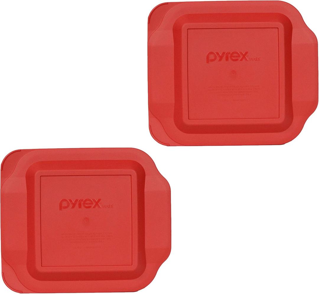 Pyrex 222-PC 2qt Red Food Storage Replacement Lid (2-Pack) - Made in USA