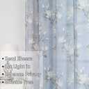 SMILE WEAVER Sheer Curtains 63 inches Length for Living Room 2 Panels,Blue Light Filtering Curtains,Floral Semi Sheer Curtain Voile Linen Textured Rod Pocket Kitchen Window Drapes for Bedroom