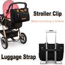 FHELAD Diaper Tote Bag, 4 in 1 Crossbody Diaper Bag with 16" Laptop Compartment, Black
