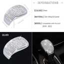 1797 Gear Shift Lever Cap Compatible with Honda Bling Accessories Accord 2018-2022 10th 1.5T EX EX-L LX V6 FWD Decals Stickers Covers Interior Decoration Crystal Stylish Sparkly Cute Silver