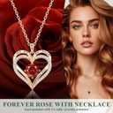 Preserved Red Rose with Heart Necklace, Eternal Real Rose, Romantic Rose Gifts for Women, Mom, Wife, Girlfriend, Mothers Day, Valentines Day, Anniversary, Birthday(Red)