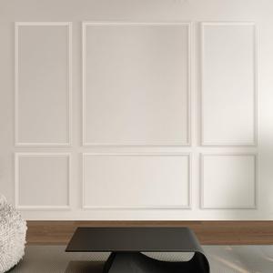 Pre-Cut Peel and Stick Wall Molding Kit Wainscoting Trim- Self Adhesive Premade Accent Panel Chair Rail for Interior Moulding Home Decor Accent Wall Set of 6 pcs - 3 Top 3 Bottom, Ready to Assemble, x2 +