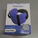 SARISUN Travel Pillows for Airplanes, Airplane Pillow for Long Flight, Airplane Head Strap with Eye Mask for Sleep, Travel Neck Pillow for Car Road Trip, 360° Support Headrest, Stop Bobblehead, Black