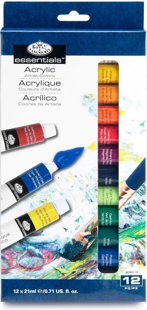 Royal & Langnickel Acrylic Color Artist Tube Paint, 21ml, 12-Pack
