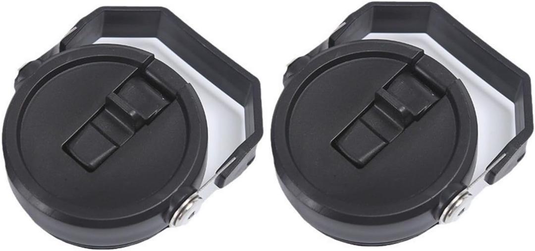 2 pack Tumbler Lid for Stanley IceFlow 20 oz 30 oz Spill Proof Tumbler Cover with Handle and Straw(30 oz,Black)