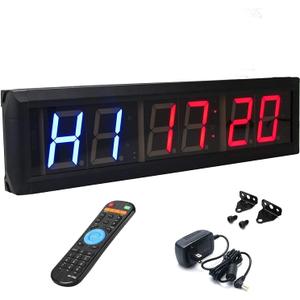 BTBSIGN Workout Timer Wall Interval Clock Count Down/Up Stopwatch with Remote (2.3inch Blue and Red)