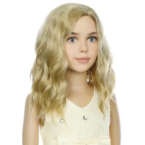 PATTNIUM Blonde Wig Kids Child Short Wavy Wig Ash Blonde Wigs Mixed Blonde Wigs for Gilrs Cosplay Party Heat Resistant Blonde Synthetic Hair(Ash Blonde)