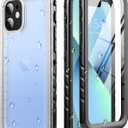 SOKUSIN for iPhone 13 Case Waterproof - Full Body Bumper Case with Built-in Screen & Camera Protector, Shockproof Drop Dust Proof Rugged Phone Cover with Wrist Strap 6.1", Black/Frosted Clear