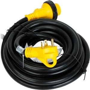 25FT 30 AMP RV Power Cord with Handles 10 Gauge Heavy Duty Weatherproof Electrical Camper Trailer Marine Boat Shore Cable with LED Twist Lock Connector Wire