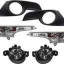 Front Turn Signal Light Fog Light Assembly kit Compatible with 2013 2014 2015 Altima Left and Right Side Fog Lamp with H11 12V 55W Halogen Bulbs NI2530118 NI2531118