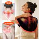 All-in-One Cordless Red Light Therapy for Neck Shoulders and Back, 850nm Infrared Therapy Neck & Shoulders Heating Pad with Timer, for Joints & Muscle Relaxation, Easy Clean