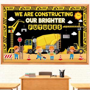 2 x Construction Bulletin Board Back to School Construction Theme Decorations
