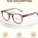EASY READ Retro Round Blue Light Blocking Reading Glasses for Women,Anti UV Readers for Women with Spring Hinge