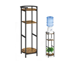 5 Gallon Water Dispenser Jug Stand 3-Tier Drink Beverage Dispenser Holder with Storage Shelf, 36.5'' Tall Water Stand for 1-5 Gallon Water Bottles/Crocks, Water Jug, Plants, Rustic Brown & Black