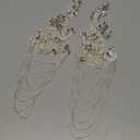 White Pair Beaded Rhinestones Applique Embellishment for Clothes,Epaulettes Shoulder Patches Sewon Diamond Sequin Applique for Wedding Dress DIY Accessories