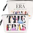 3 x basuwu 2 PCS Music Lover Makeup Bag, Singer Makeup Bags, Waterproof Travel Cosmetic Organizer with Double Sided Print, Large Capacity, Gift for Women Friends TS Fans Birthday Christmas