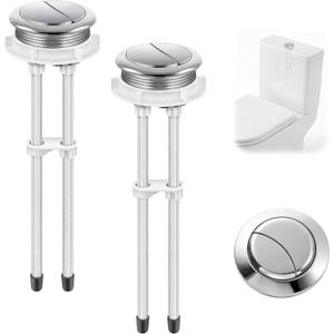 Enhon 2 Pack 48mm Toilet Tank Buttons, Flush Valve Dual Push Button Replacement Adjustable, Compatible with Glacier Bay Aquasource, American Standard, Twfords, Armitage Shanks, Geberit