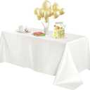 Horbaunal Ivory Satin Tablecloth 60 x 84 Inches Rectangle Table Cloth Bright Silky Table Cover Overlay Dining Tablecloths for Wedding Party Banquets