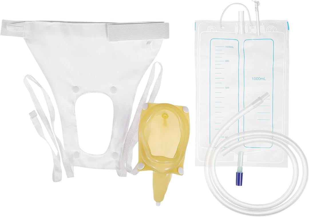 HEALLILY Female Urine Bag Urinal Collector Anti Allergic Medical Liquid Urine Bag Wearable Urinal System for Women Ladies