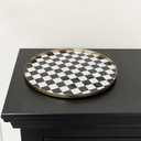 Checked Round Tray