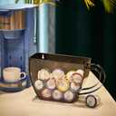 CoffeeI.V. Coffee Cup Shaped Pod Holder - Wall Mounted or Counter Top, Anti Slip - Durable, Functional, Space Saving - Doubles as Decor For Your Kitchen, Coffee Bar - Glass Front (Black Coffee)