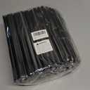 100 PCS Black Straws Jumbo Smoothie Straws, Boba Straws, Disposable Plastic Milkshake Straws, Wide-Mouth, Individually Wrapped, Sharp Pointed Tip (0.51" Wide X 9.06" Long)