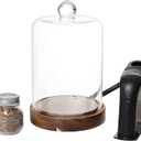 Crafthouse by Fortessa Individual Mini Glass Smoke Cloche for Cocktails/Charcuterie/Drinks/Food with Handheld Smoker, 3 Pieces, Clear (CFH.5.9211)