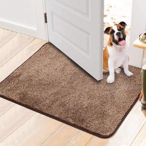 Walensee Indoor Doormat, Front Door Mat for Entrance (24"x35" Brown) Machine Washable Entryway Rug Non Slip Dirt Trapper Door Rugs Absorbent Low Profile Shoes Scraper Inside Floor Mats for Entry (24"x35", Brown)
