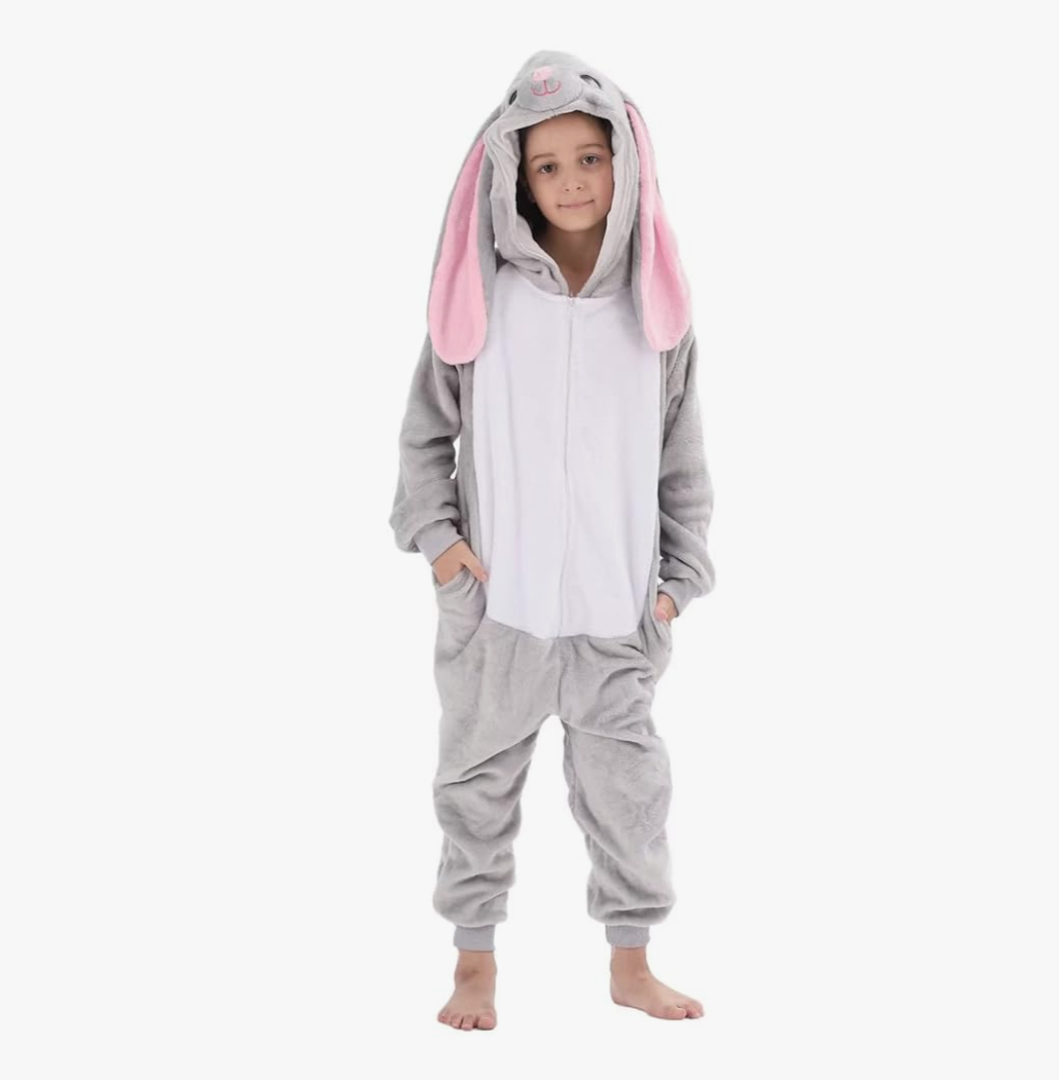 Kids Onesie Costume for Boys Girls Halloween Animal Cosplay One Piece Flannel Hooded Size 130