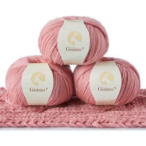 100% Inner Mongolian Cashmere Yarn Luxurious Hand Knitting Yarn Home Necessity for DIY Crafts Camellia Pink, 3 balls