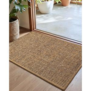 Color&Geometry Handwoven Jute Entry Rug - Natural Textured Front Door Mat 32"x48", Non-Slip Durable & Eco-Friendly Doormat for High-Traffic Entrance, Rustic Farmhouse Welcome Mat, Sisal Brown