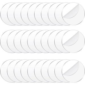 Jetec 30 Pcs 2.5 Inch Acrylic Circle Blanks Clear Disc Round Transparent Acrylic Coasters Ornament Blanks Miniature Bases for Crafts Christmas Ornament DIY Art Projects Suplies