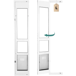 Large Dog Door for Sliding Glass Door - Left Open from Inside