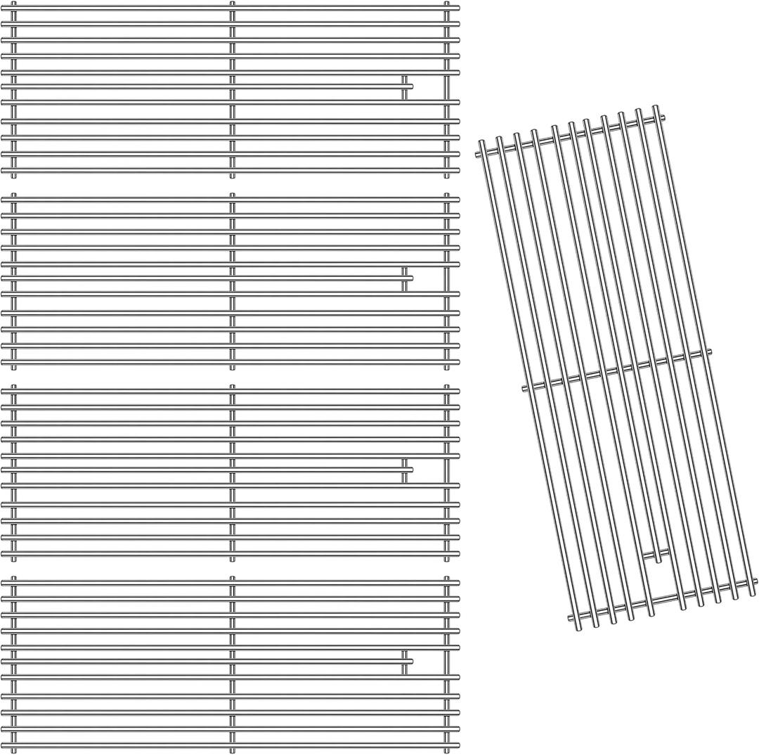 5 Pack 7mm Grill Grates Grids Replacement Parts for Bull 5 Burner Grills Bull Angus 57568 57569 57568CE 57568AGA 57569CE 65073 Lion Premium 90000 OEM 16517