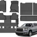 Jenofa-Floor Mats for 2015-2020 Chevy Tahoe for GMC Yukon Denali | SLE | SLT (Not XL)(Bucket Seat) All Weather Floor Mat Car Mat for Tahoe Accessories Floor Mat & Cargo Liner & 3rd Row Back Mat