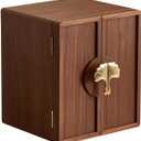 CHOSIN Black Walnut Wooden Jewelry Box 5 Layer Large Wood Jewelry Organizer Brass Handle for Necklaces Rings Earrings Watches Storage Monther Mothers Day Gifts for Mom (7.9x8.7x10.0inches)