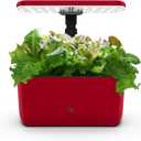 AeroGarden Harvest Lite in Cherry Red, Soil-Free Indoor Hydroponic Garden with LED Grow Light for Year-Round Gardening of up to 6 Herbs and Vegetables