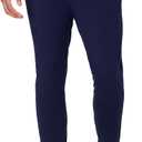 Hanes Men's Cotton Jersey Jogger, Knit Sweatpants with Pockets, Jogger, Cinched Cuff and Straight Leg (Large, Athletic Navy)