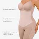 FeelinGirl Shapewear Tummy Control Seamless Bodysuit Hip Enhancer Body Shaper for Women (Beige, XS/S)