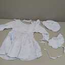 Toddler Girl Dress Kids Long Sleeve Ruffle Dresses Fall Winter Outfit Hat Bag Floral Girls Casual Playwear Dress (3-4T, Blue Dress With Flowers)