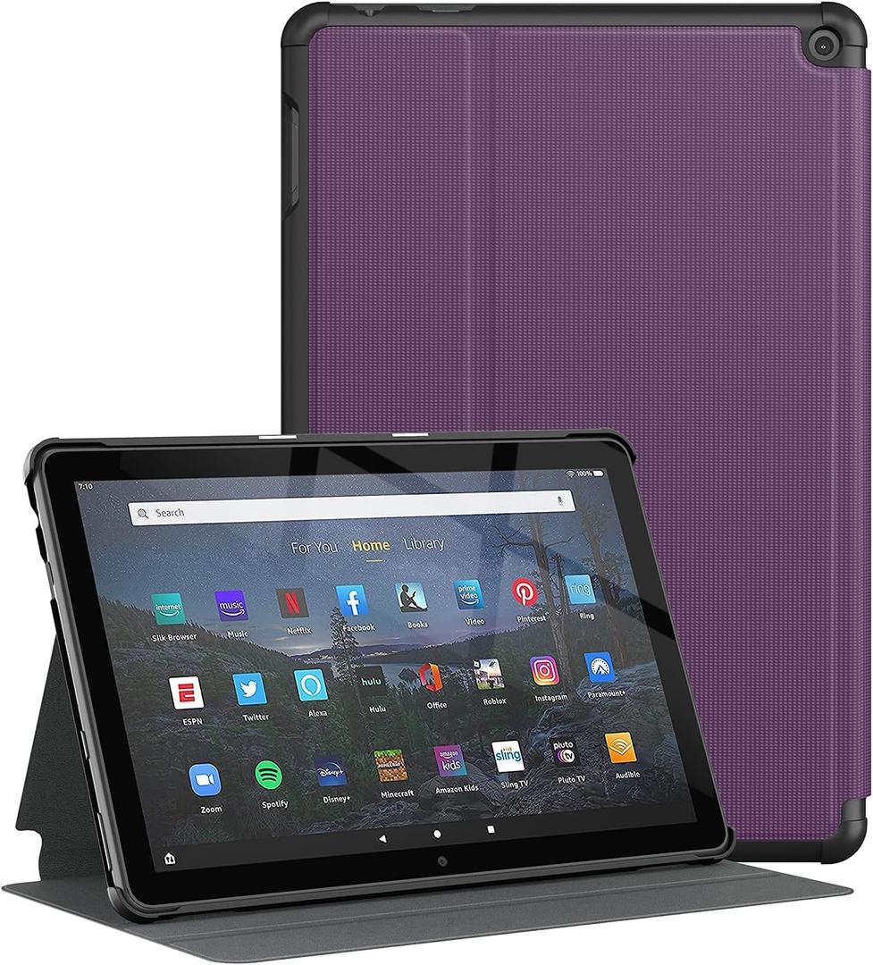 Soke Case for All-New Amazon Fire HD 10 & 10 Plus Tablet (Only Compatible with 11th Generation, 2021 Release) Premium Folio Stand Cover with Auto Wake/Sleep for 10.1 Inch Tablet, Purple