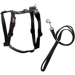 Blue-9 Pet Products No-Pull Balance Harness and Loose Leash Walking Set Dogs, Made in The USA, Black, Small