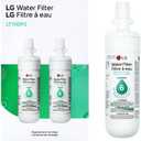 LG LT700P2 6-Month / 200 Gallon Refrigerator Replacement Water Filter, 2 Count (Pack of 1), White
