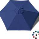 EliteShade USA 7.5FT Replacement Covers 6 Ribs Market Patio Umbrella Canopy Cover (CANOPY ONLY) (Navy Blue)